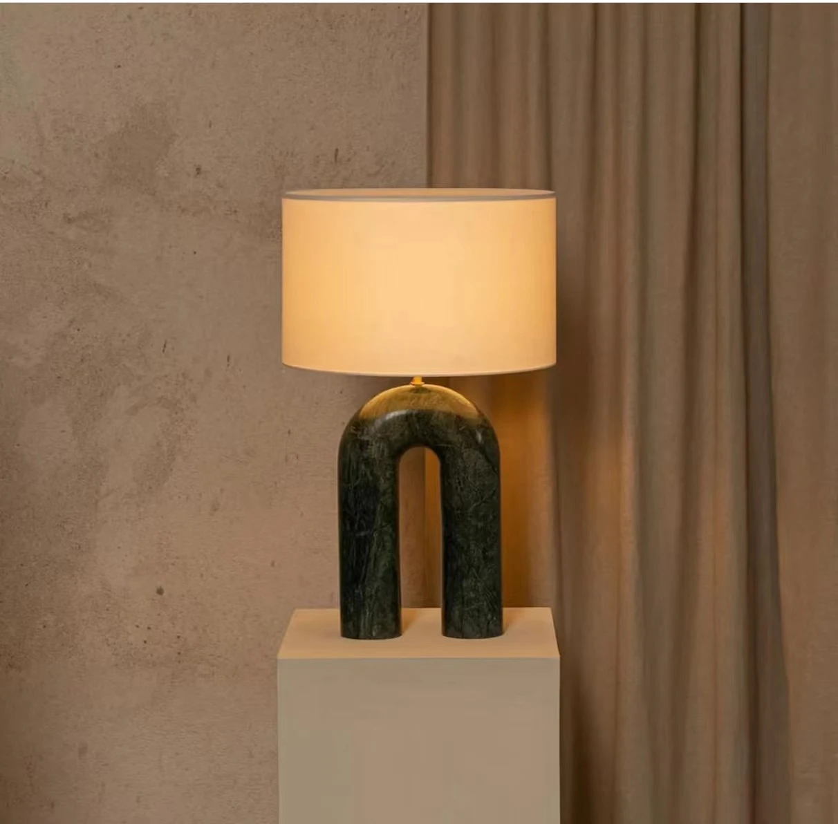 green marble lamp